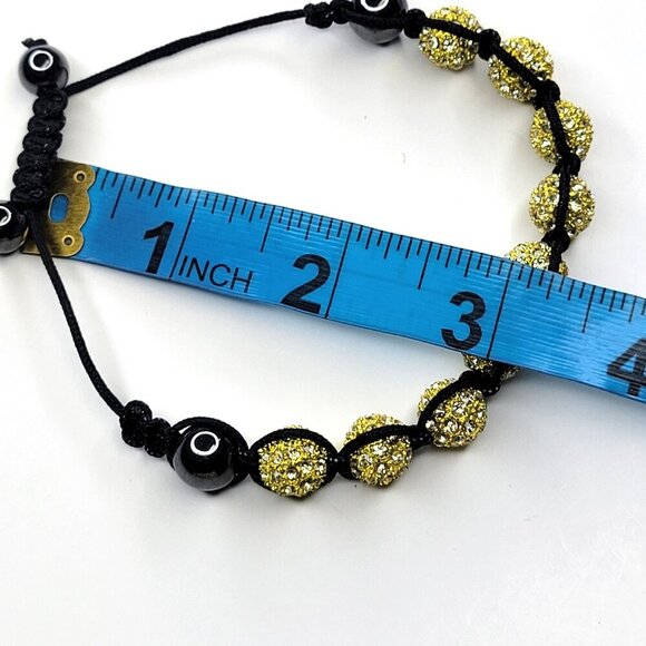 Shambala Bracelet in Yellow Diamante rhinestones - Picture 9 of 10
